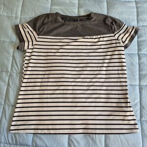 Striped Black, Gray and White T-Shirt